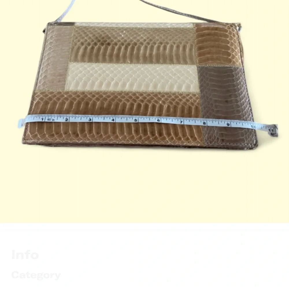 Vintage 70s J Renee Snakeskin Beige Clutch‎ Satchel Handbag Women’s Purse